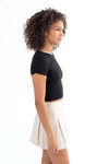 Black Knit Slub Rib Tee