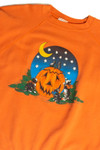 Vintage Jack O' Lantern Cats Halloween Sweatshirt (1990s)