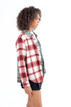 Red Patchwork Flannel Shirt
