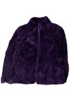 Purple Zip Up Faux Fur Coat