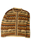 Brown Alpaca Patterned Sweater