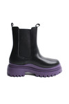 Black & Plum Two Tone Duck Boots