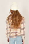 Ivory Sherpa Collar Plaid Trucker Jacket