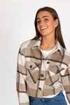 Taupe Skimmer Brushed Plaid Jacket