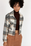 Greige Brushed Plaid Shacket