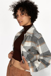 Greige Brushed Plaid Shacket