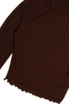 Brown Lettuce Hem Turtleneck