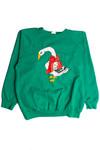 Vintage Green Bow Goose Sweatshirt (1980s) 8739
