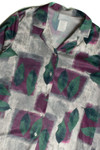 Vintage Leaf Print Button Up Shirt (sz. Medium)