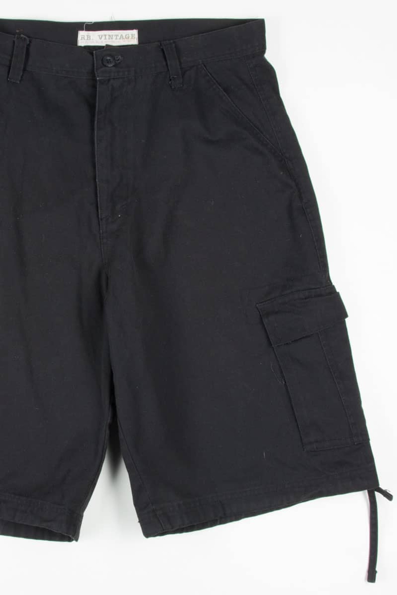 Men's Black Velcro Detail Cargo Shorts 267 (sz. 38) - Ragstock.com