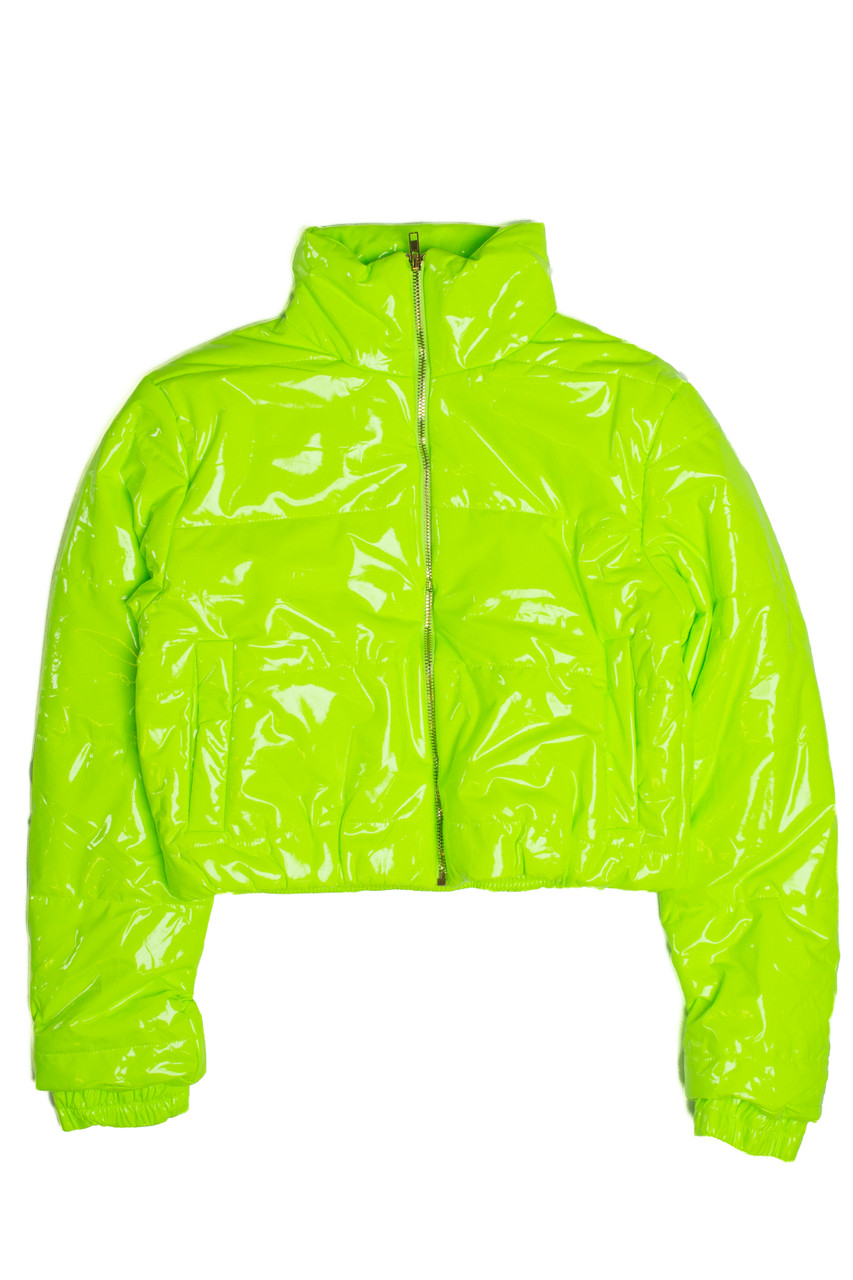 Lime green padded on sale jacket