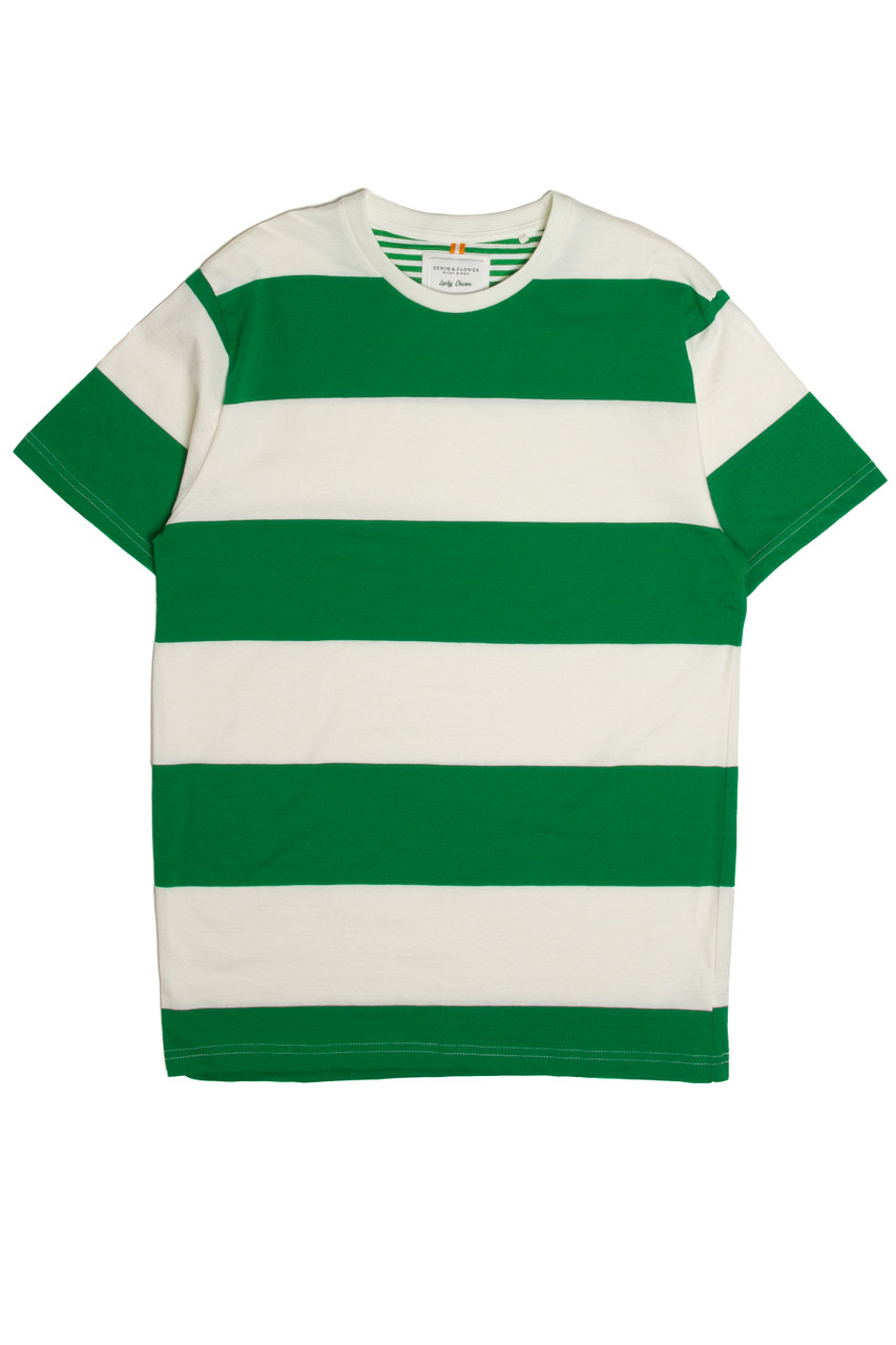 Bold Green & White Stripe T-Shirt