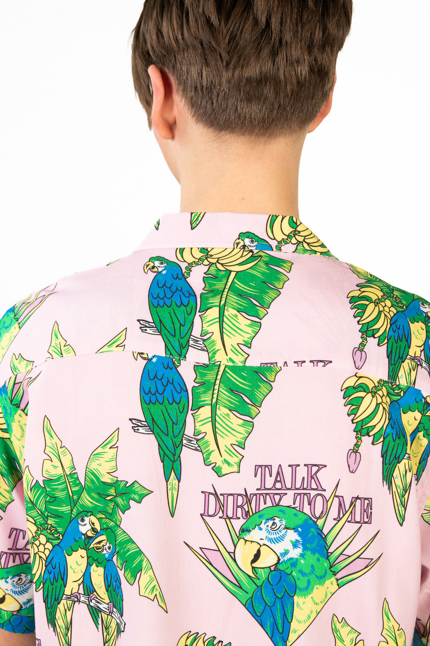 80s Hawaiian Tropic Logo Shirt Oversized Fit Parrot Shirt 