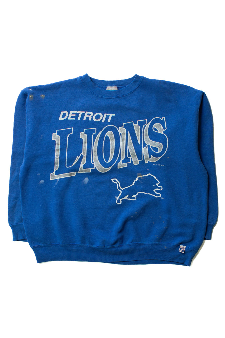 Vintage Paint Marked Detroit Lions Sweatshirt (1991)