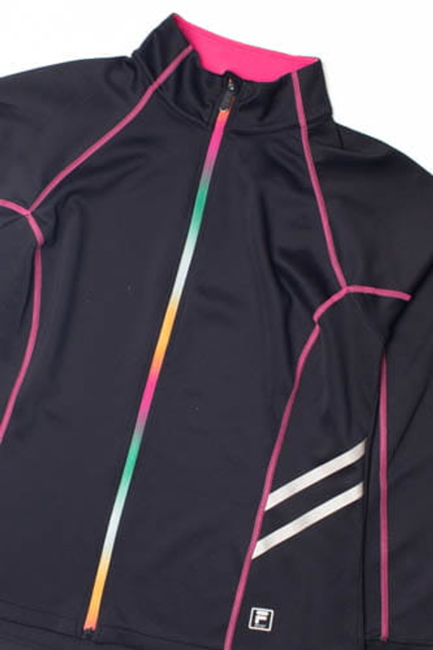 Zwitsers manipuleren Civiel FILA Sport Rainbow Zipper Pink Stitch Lightweight Jacket - Ragstock.com