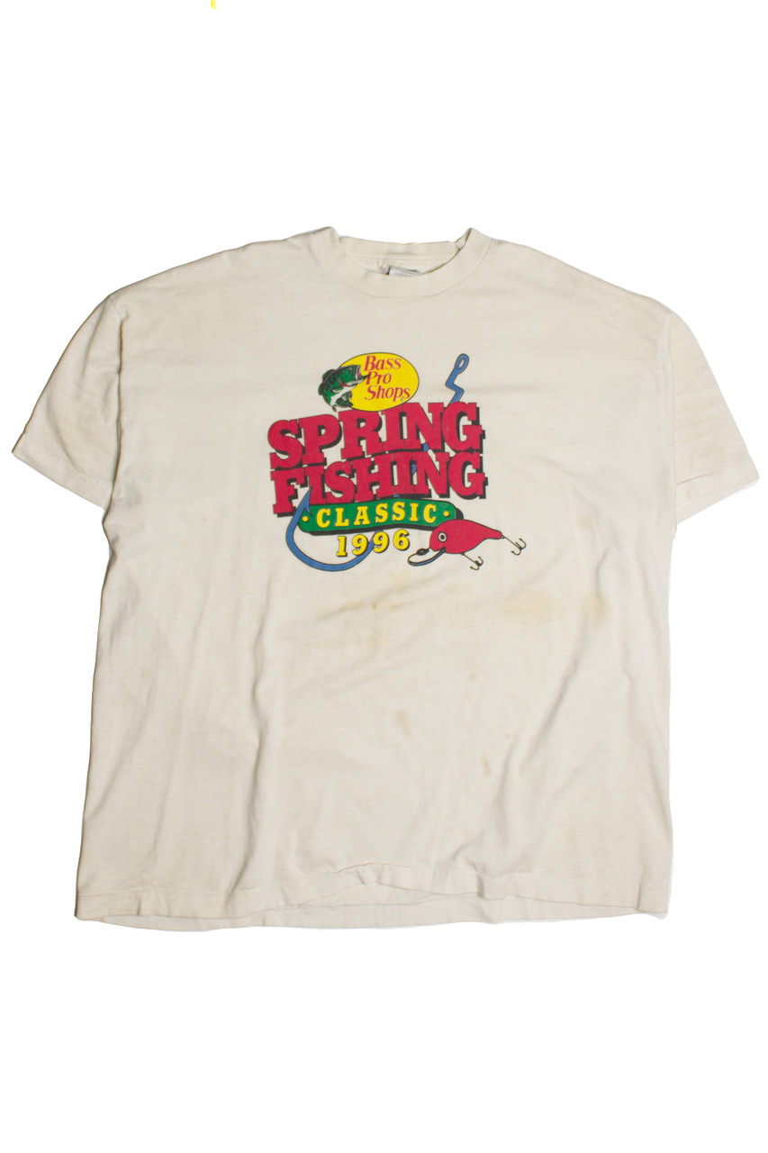 Buy Vintage 90s Bass Pro Shops T-shirt Retro Fishing Springfield  Conservationist Visa Fisherman Big Logo Back Print White Tee XL Online in  India 