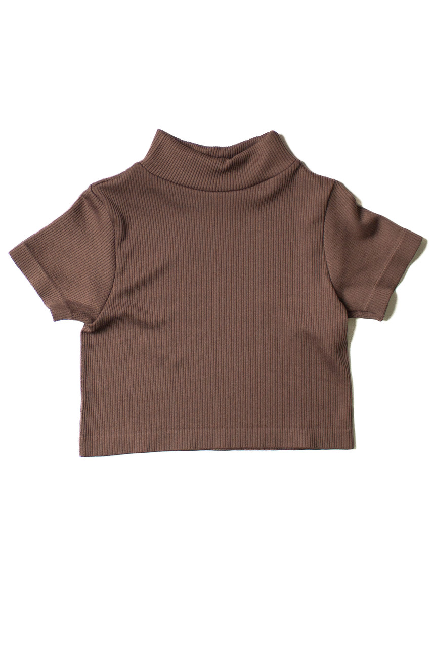 Seamless Short Sleeve Mock Neck Top