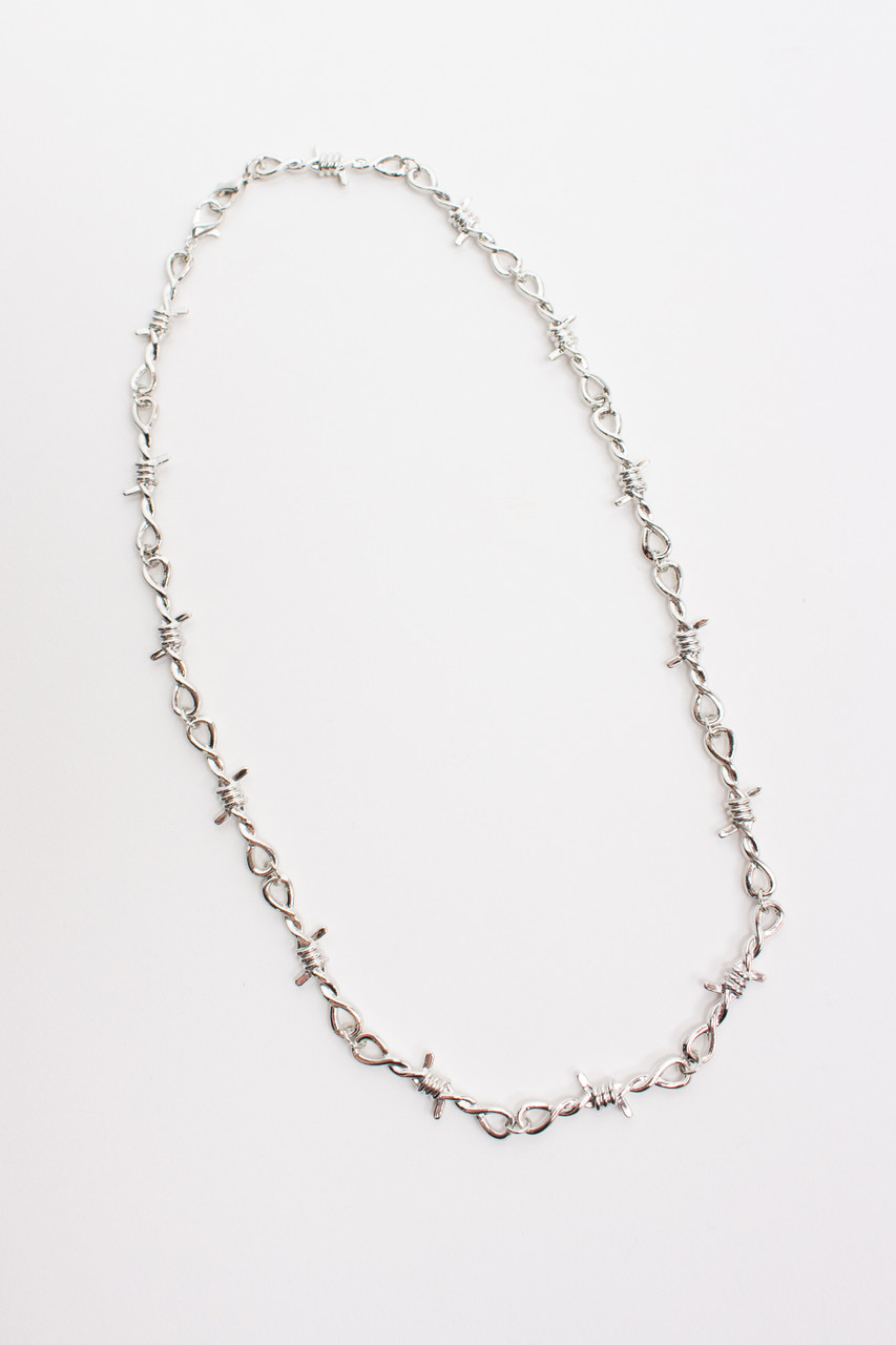 Barbed Wire Necklace (.925 Sterling Silver) – Kuyashii Jewelry