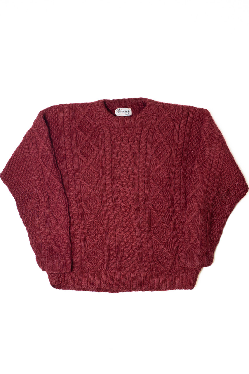 Vintage Burgundy Fisherman Sweater 1131