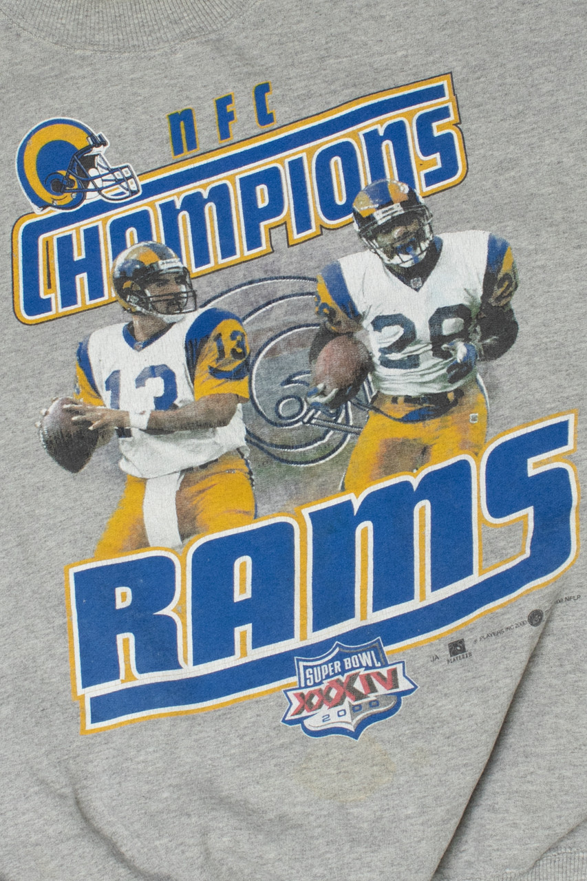 Superbowl 2000 St. Louis Rams Champion Vintage Style Tshirt Pullover Hoodie  Crewneck Sweatshirt Reprinted Full Color Full Size Gifts For NFL Fans -  Bluefink