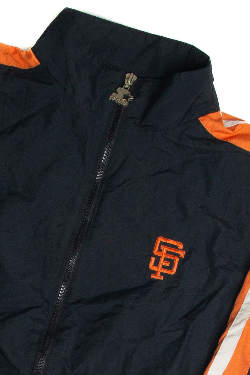 Satin Starter Black/Orange San Francisco Giants Tri-Color Jacket