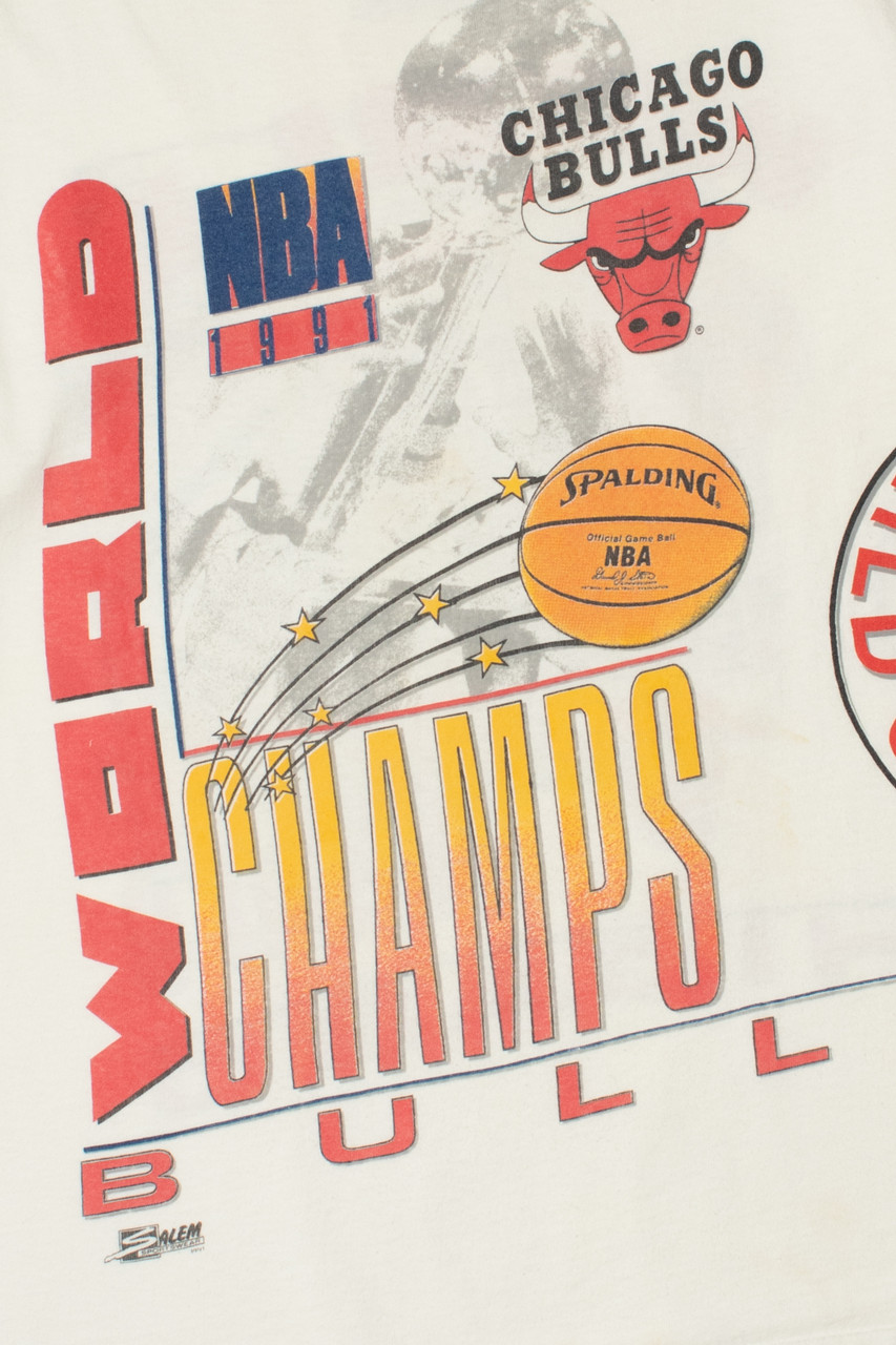 Vintage 1991 Chicago Bulls NBA World Champs AOP T-Shirt 