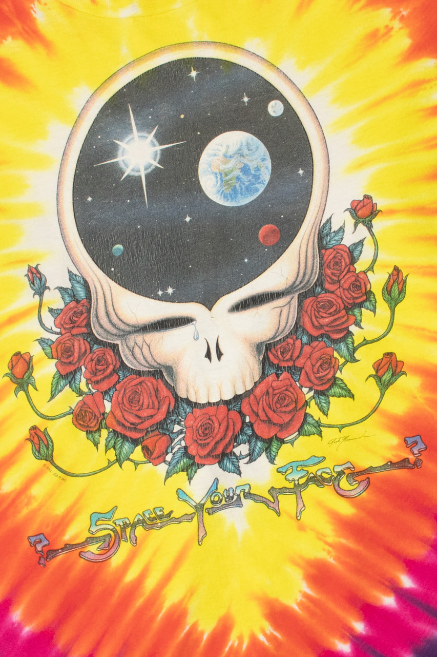 Vintage 1992 Grateful Dead Space Your Face Liquid Blue Long Sleeve T-Shirt