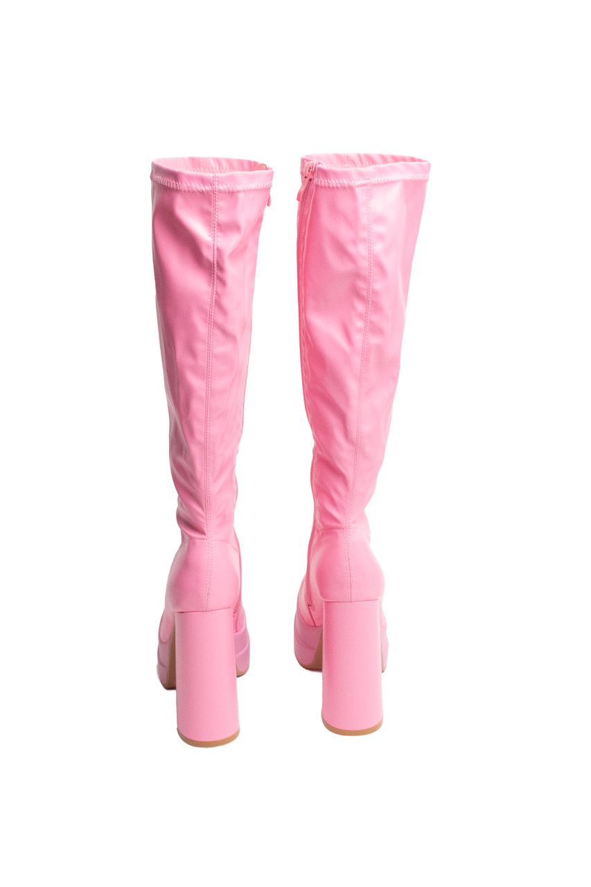 Light Pink Chunky GoGo Boots