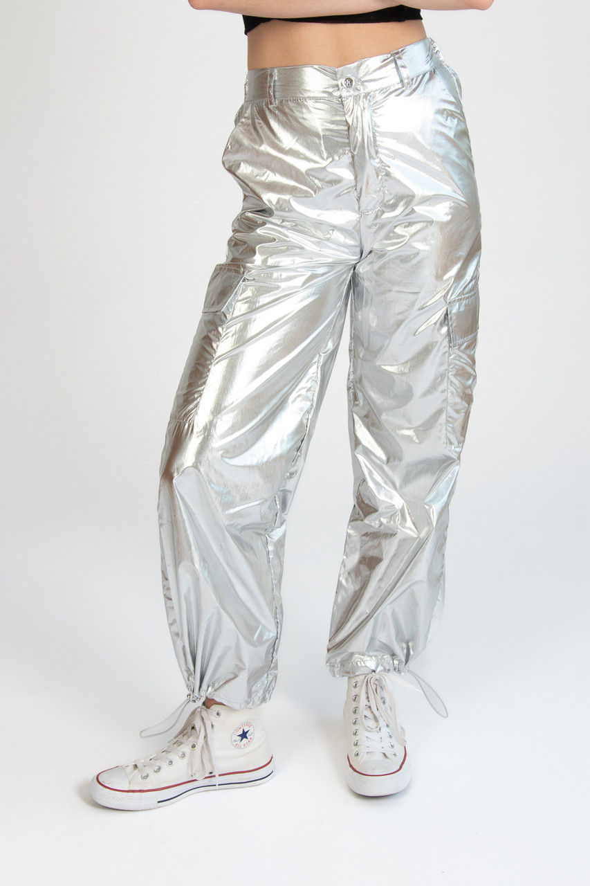 Metallic Leather Pants - Silver – Indie Collection