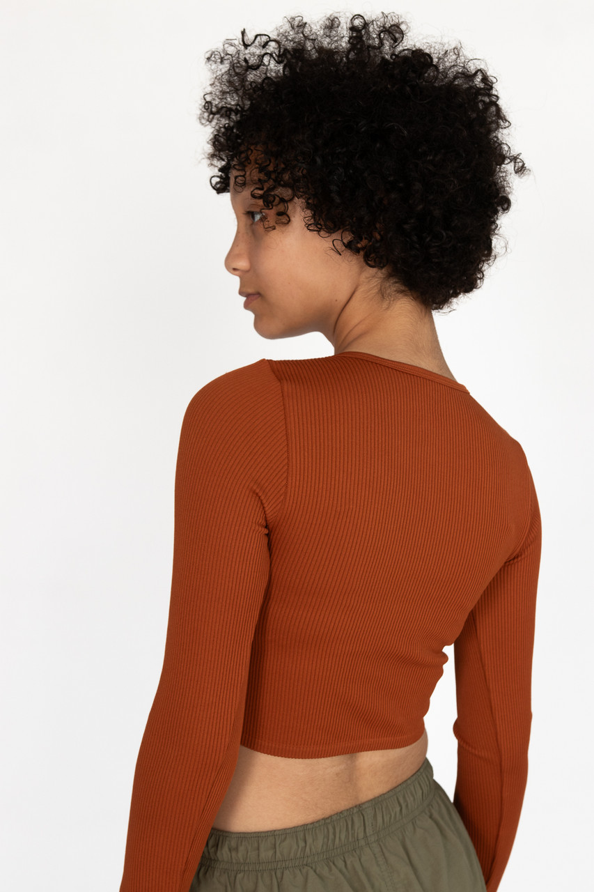 Scoop Neck Seamless Long Sleeve Top