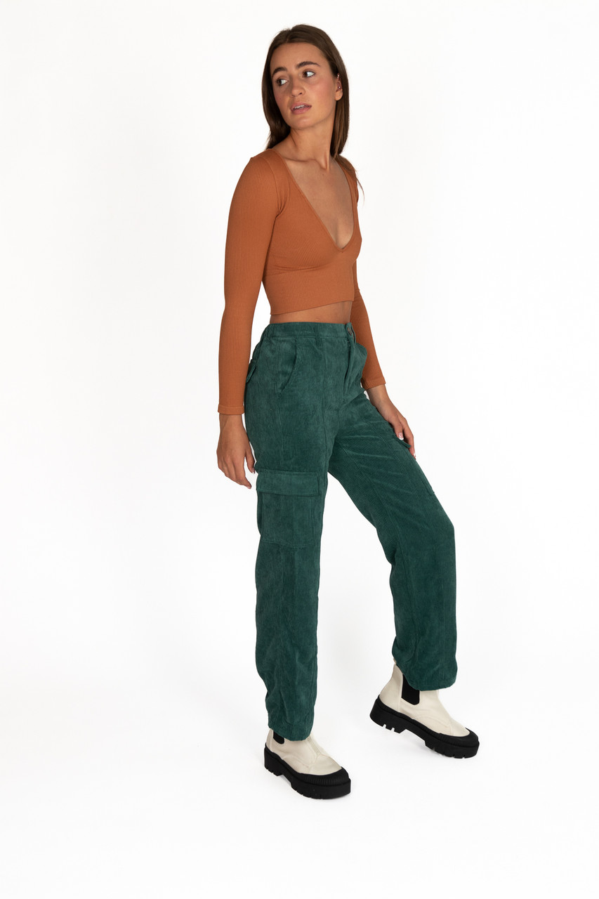 Velvet Corduroy Cargo Pants in brown | Alanui Official Website