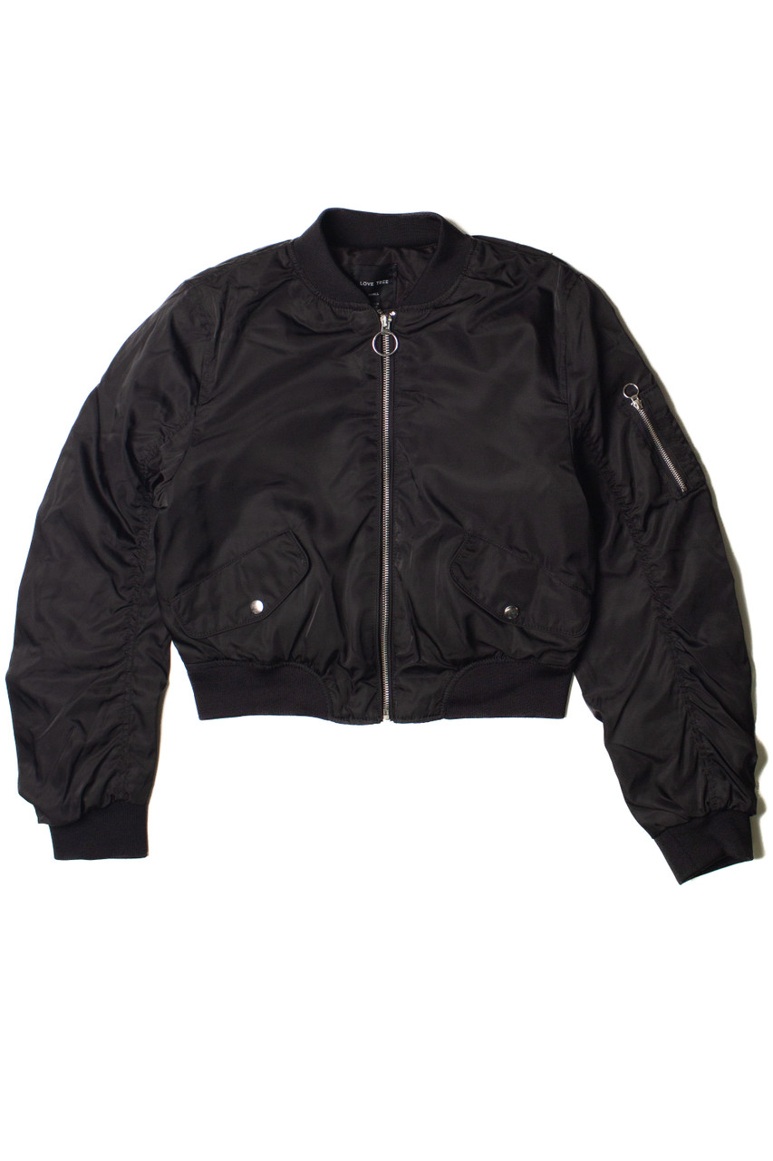 Black Nylon Bomber Jacket