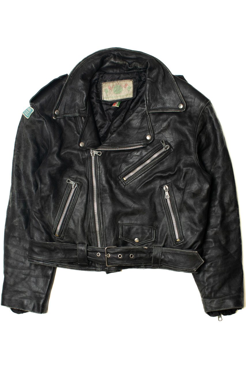 Brown Cafe Racer Biker Leather Jacket for Men - USA Leather Factory