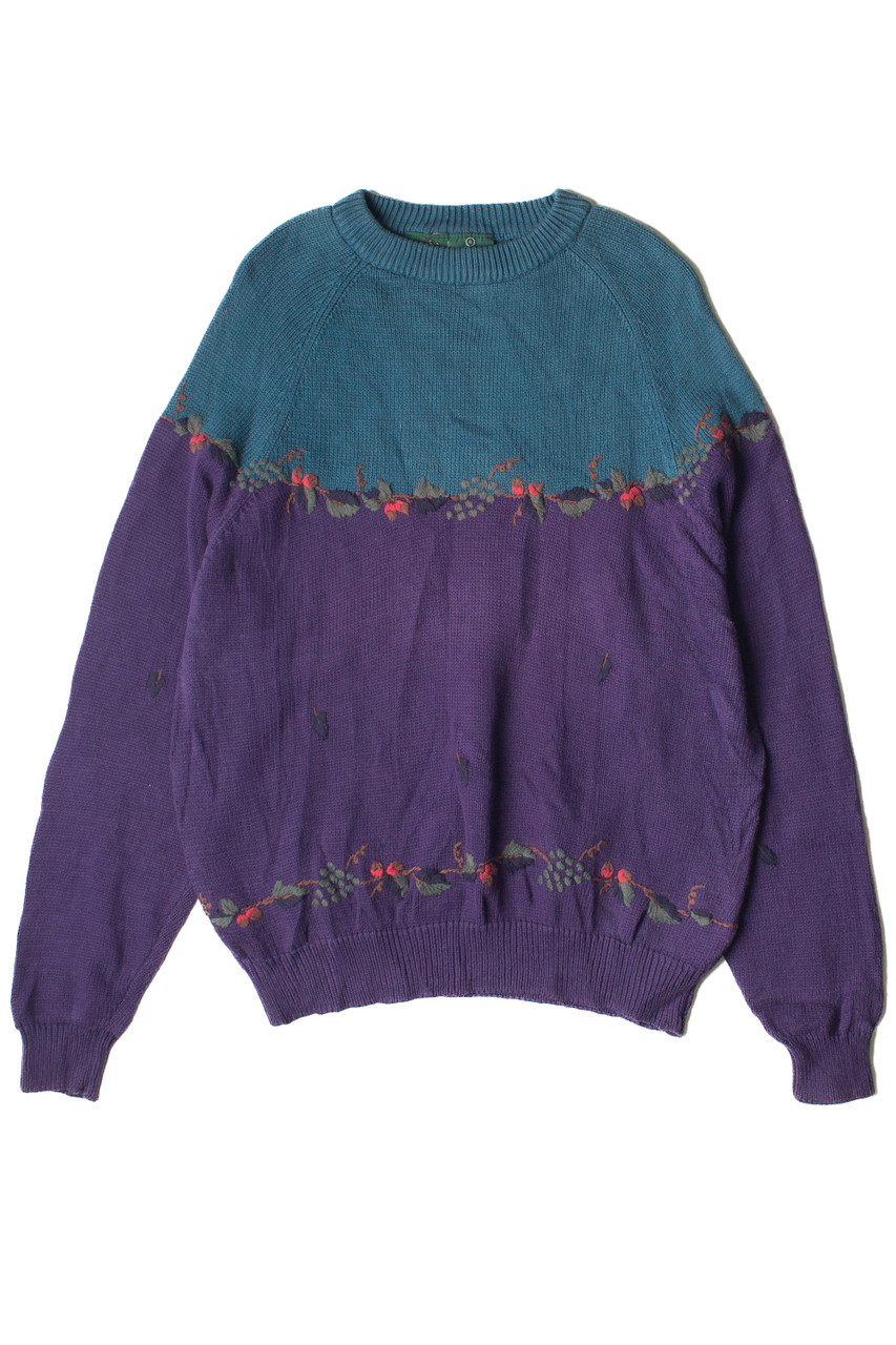 Vintage Embroidered Colorblock Northern Reflections Sweater