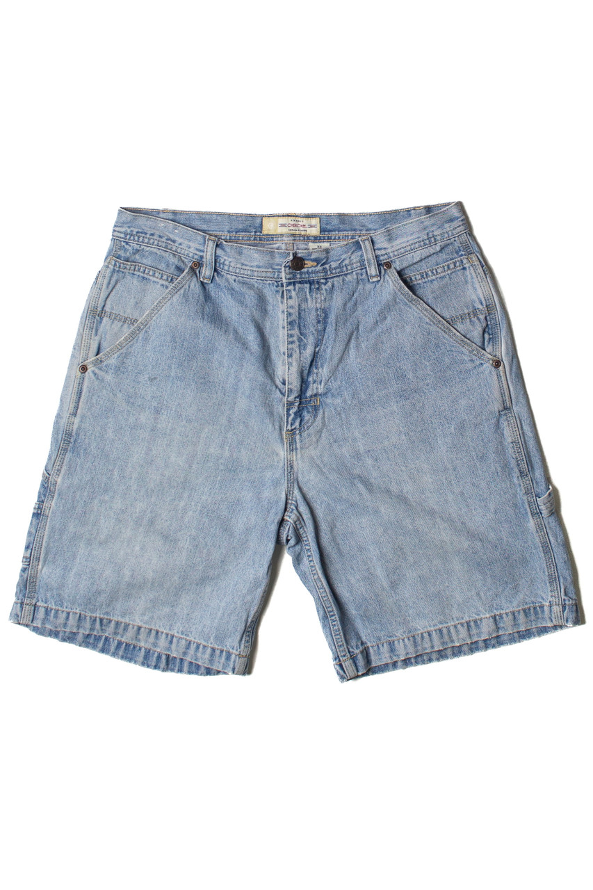 Vintage Mens Dockers 20W Relaxed Fit Pleated Blue Denim Shorts | eBay