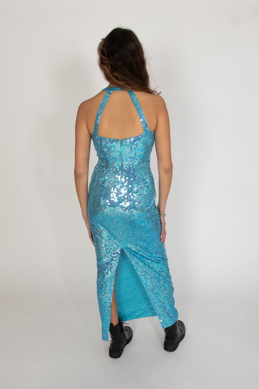 Vintage Aqua Sequin Dress by Adrianna Papell