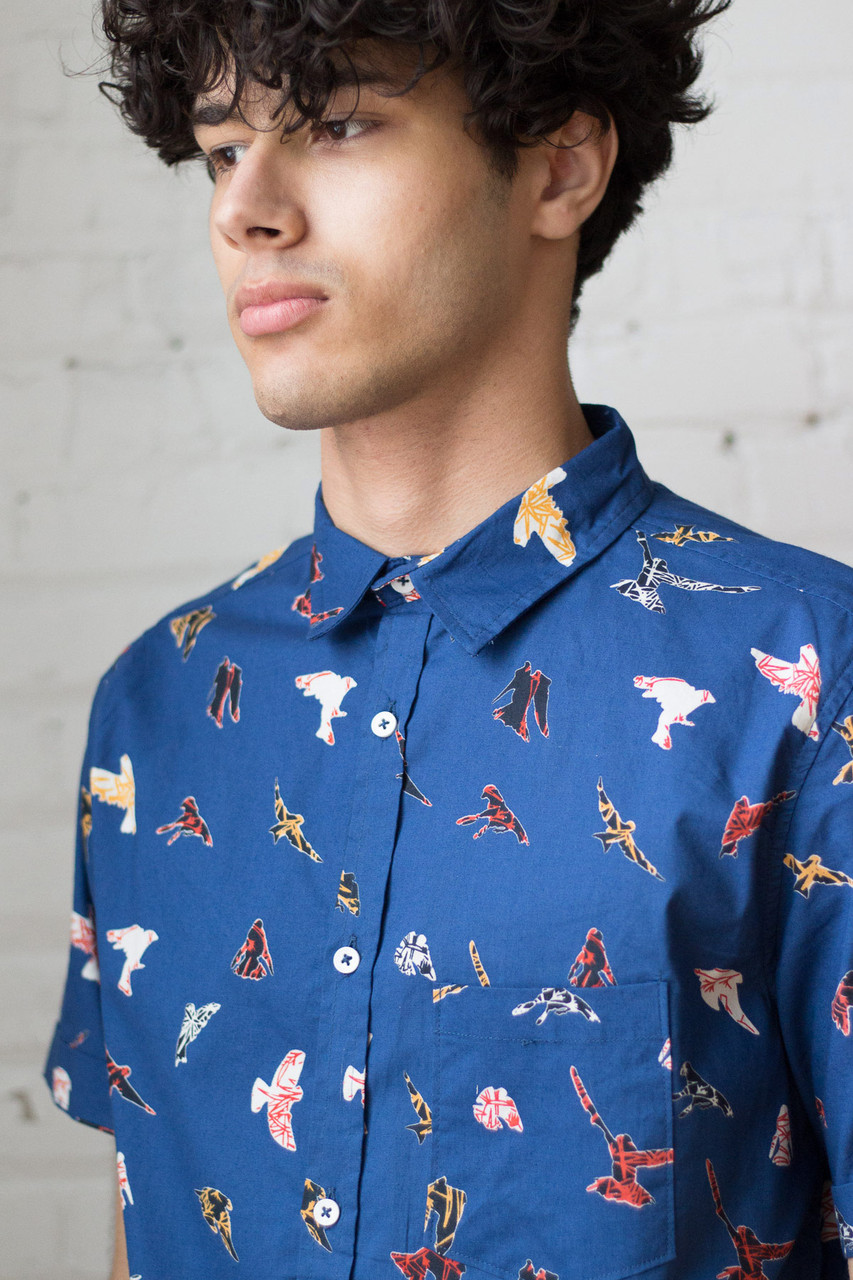 Birds of Prey Woven Button Up Shirt