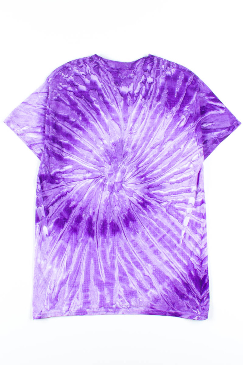 Ladies Large Purple and Blue Tie Dyed Spiral T-shirt