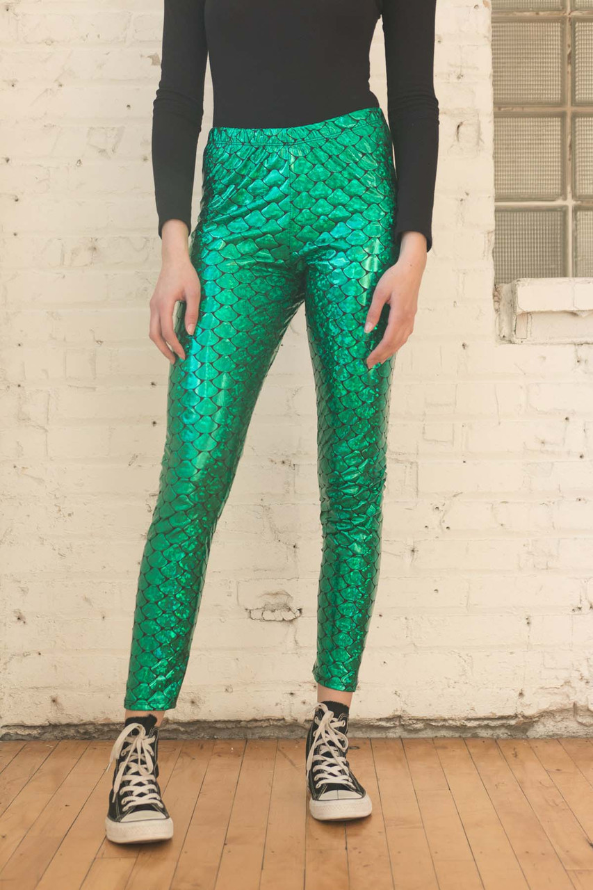 Prisma's Rama Green Shimmer Leggings for a Unique Style