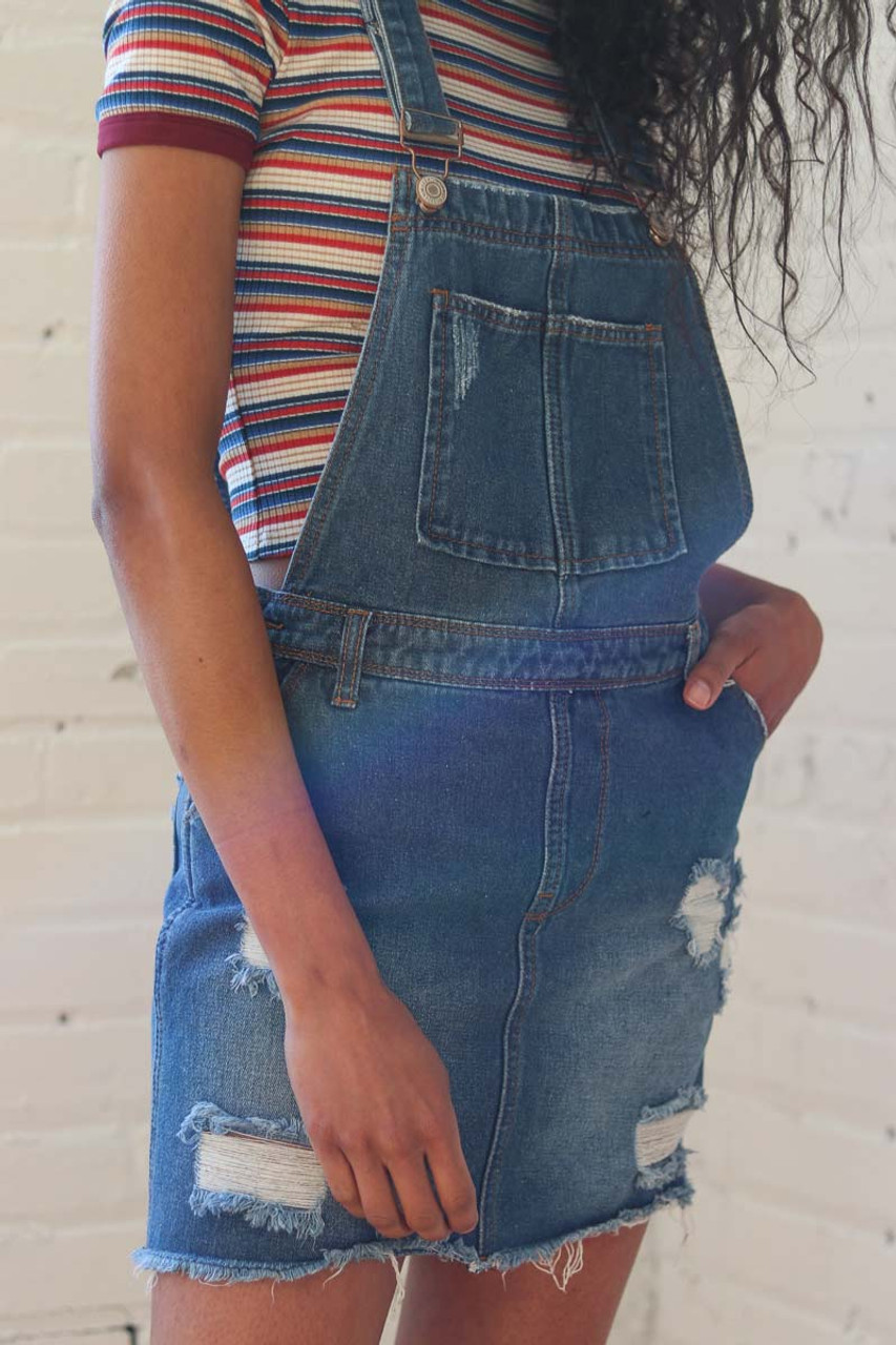 Give You A Show Studded Ripped Denim Jumpsuit - CloudNine Fash Boutique