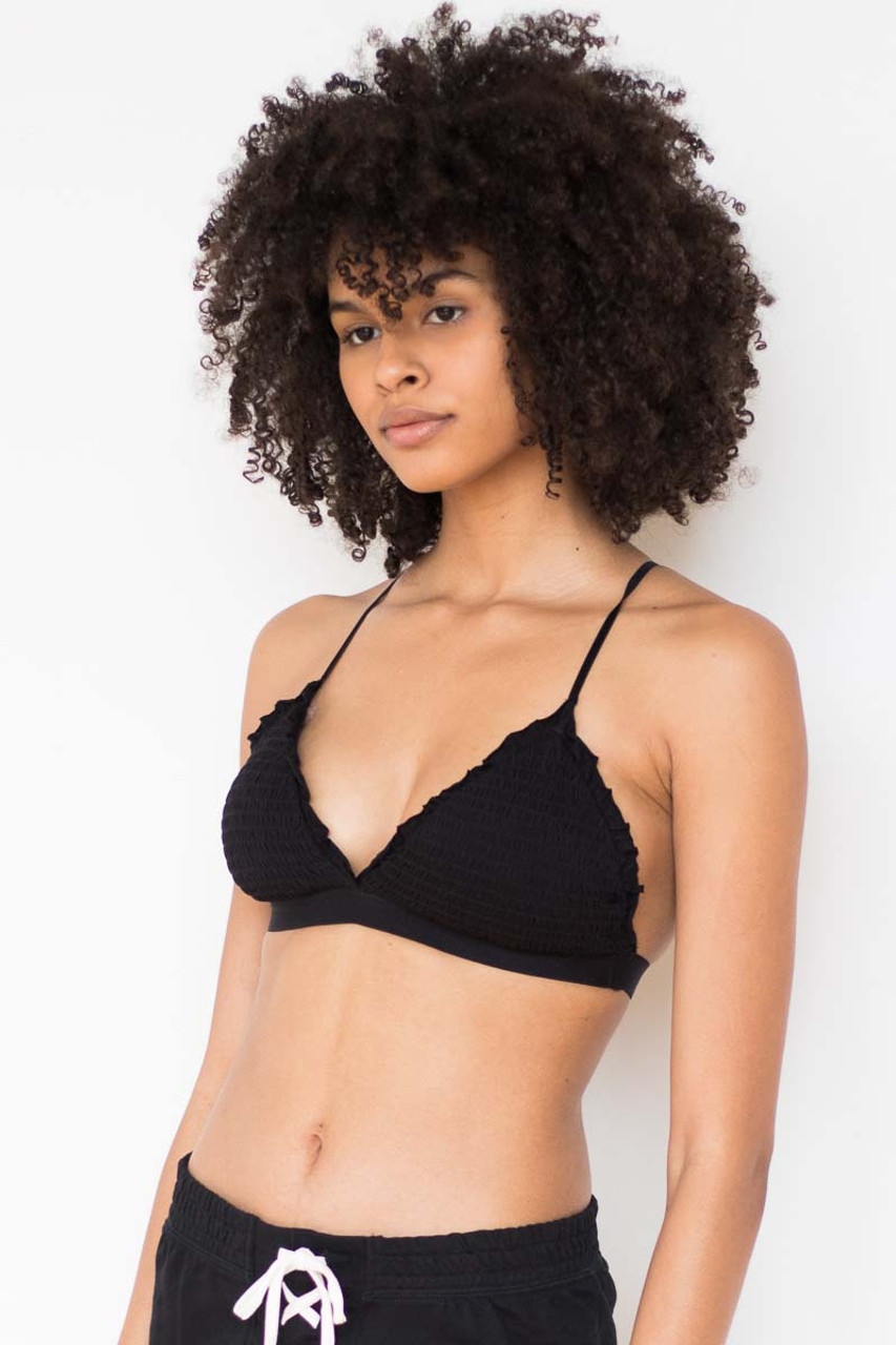 Ruffle and Polka Dot Bralette, Sheer Bralette, Black Mesh Lingerie