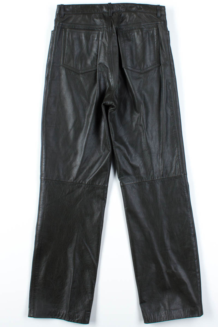 Dark Green Leather Pants (sz. 10) - Ragstock.com