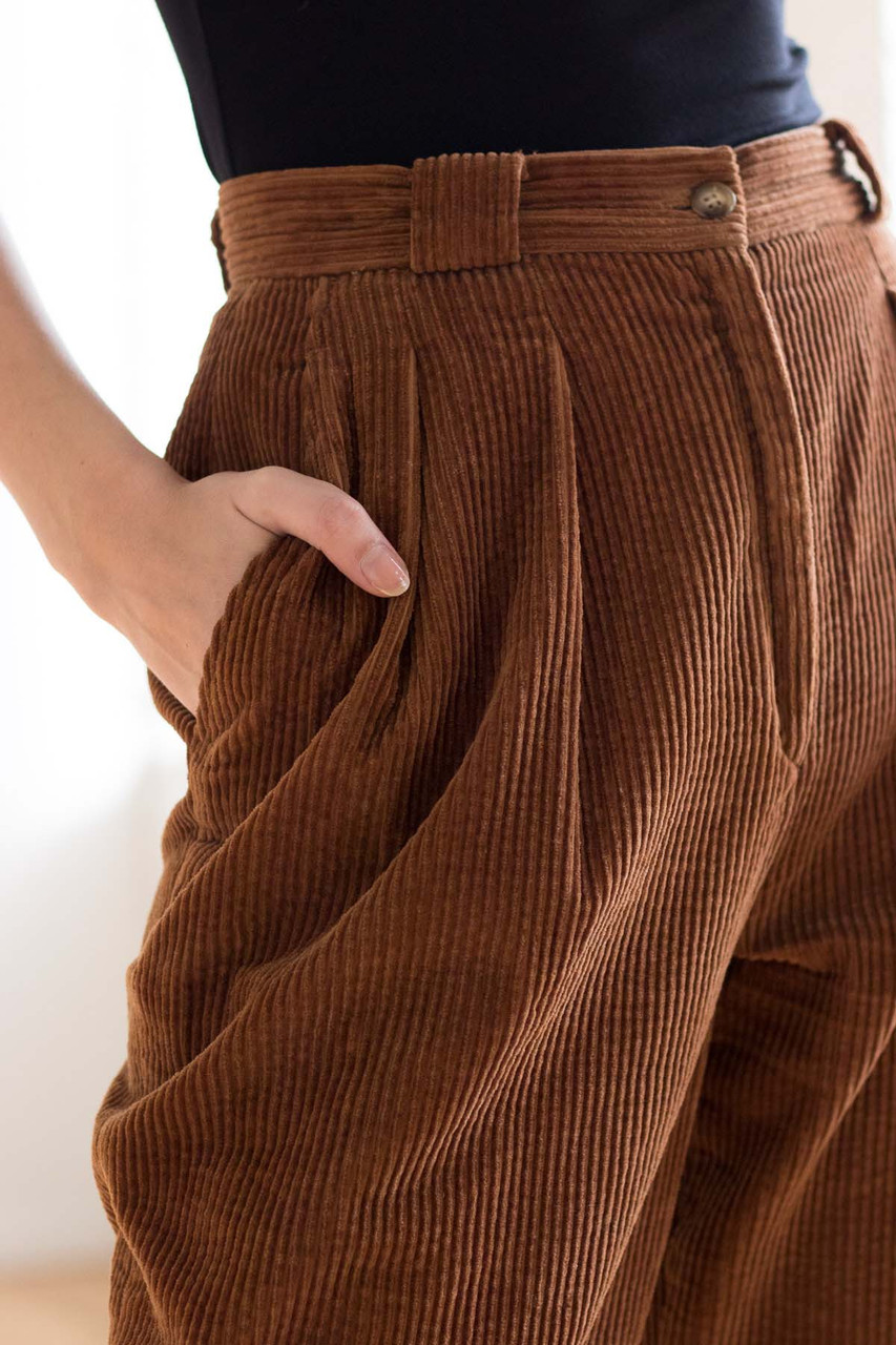 High-Waist Corduroy Pants