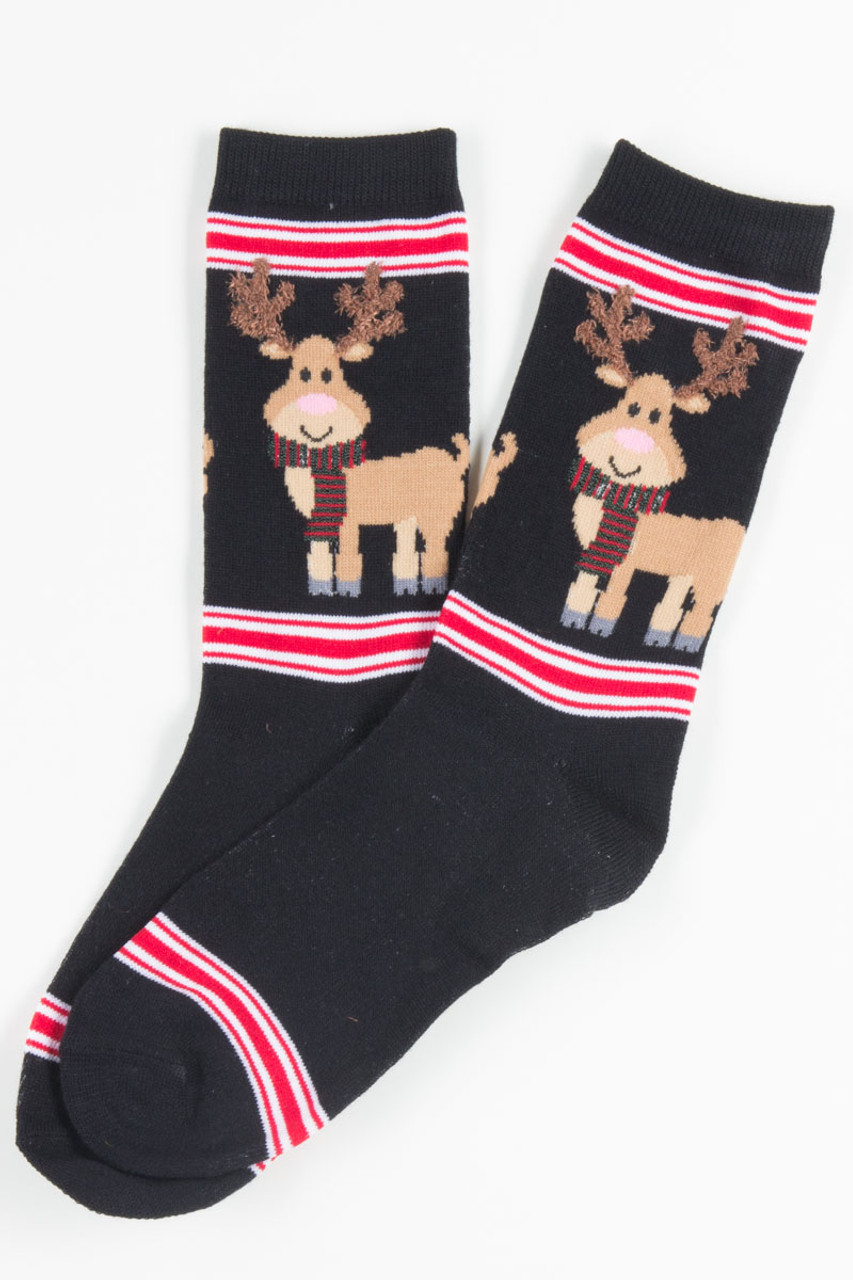 Black Reindeer Socks - Ragstock.com