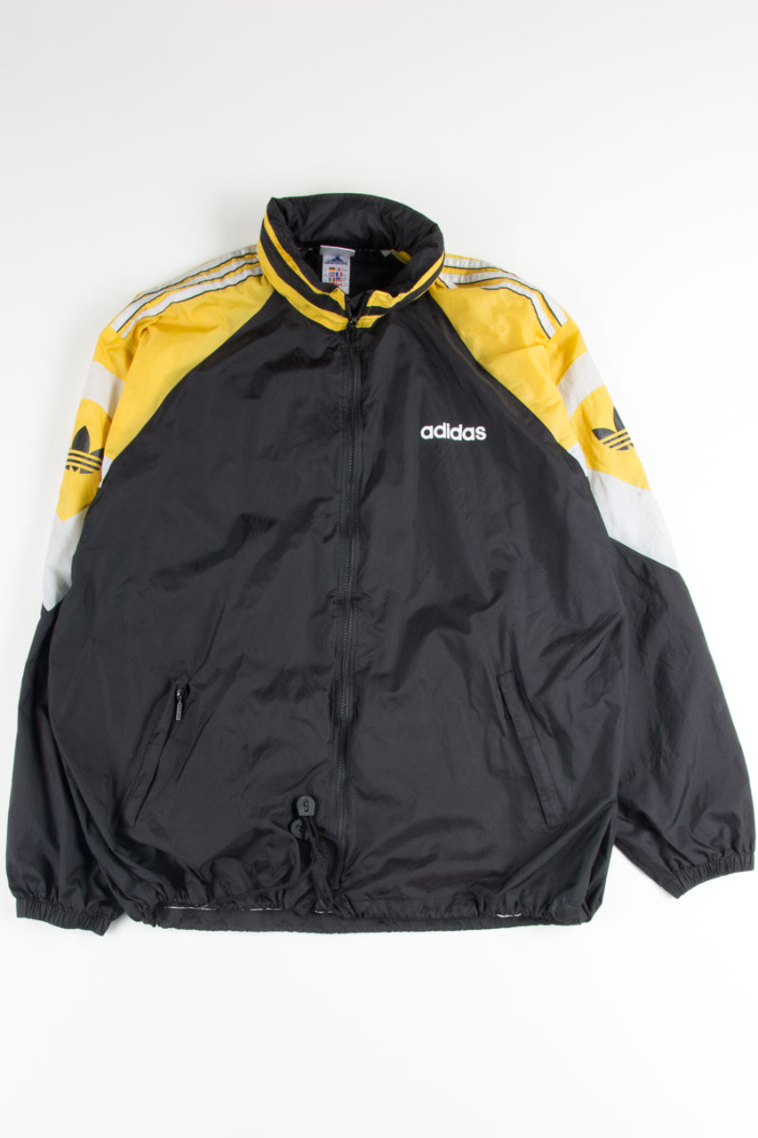 Black & Yellow Adidas Windbreaker 16570 - Ragstock.com