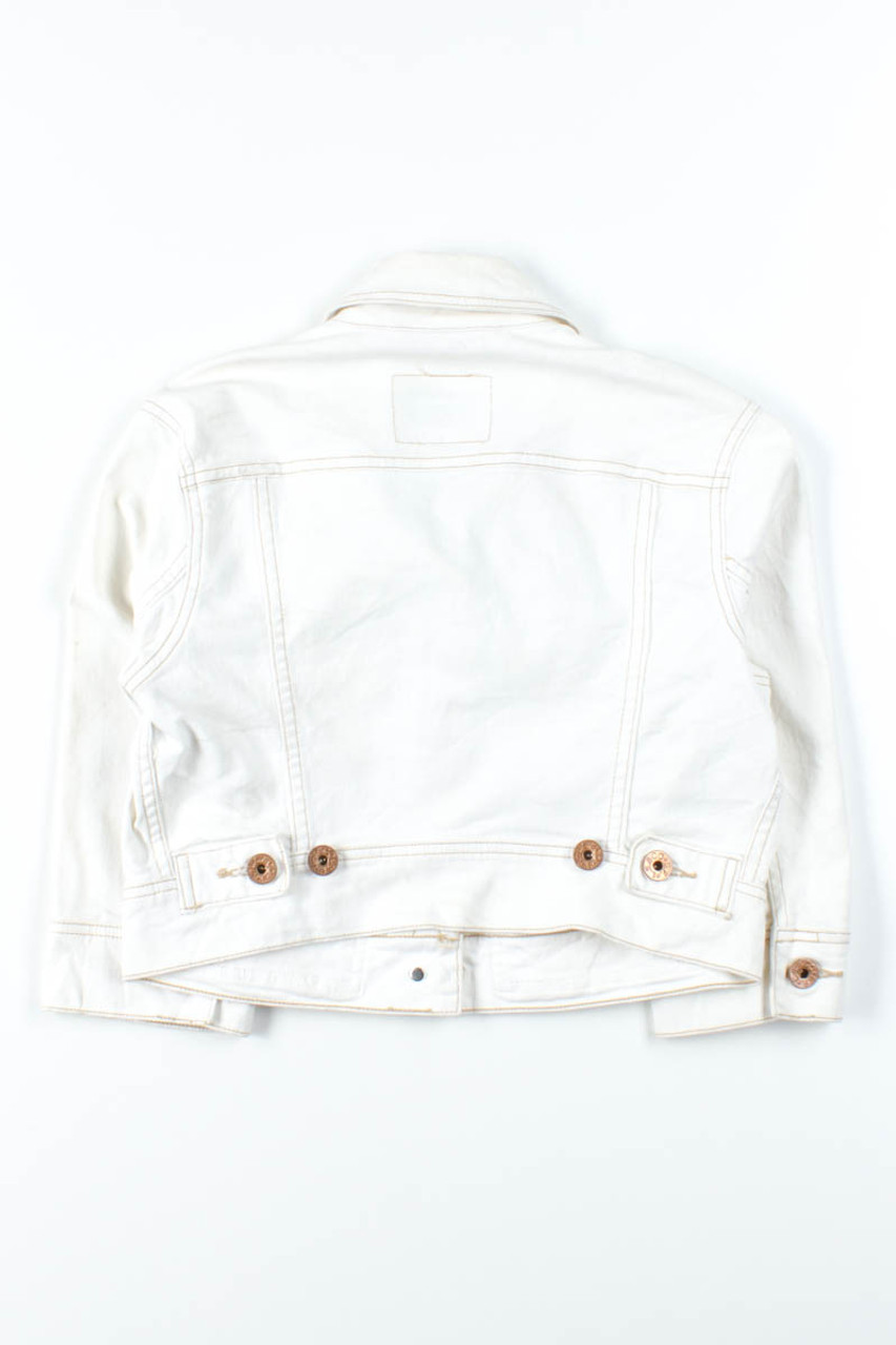 Levi's White Cropped Denim Jacket 955