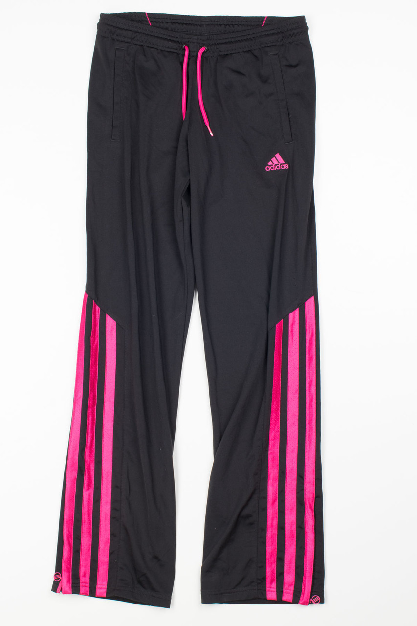 Black & Hot Pink Adidas Track Pants