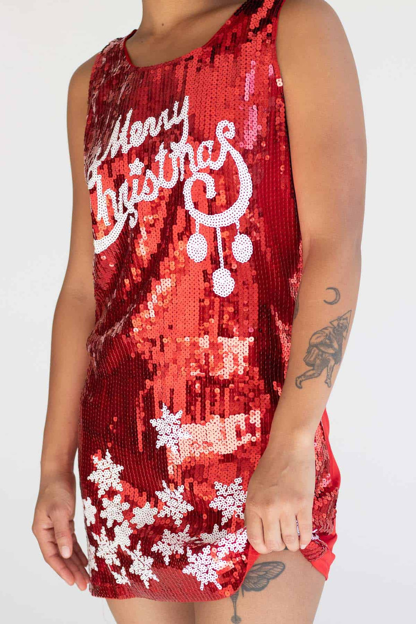 Sequin Merry Christmas Dress