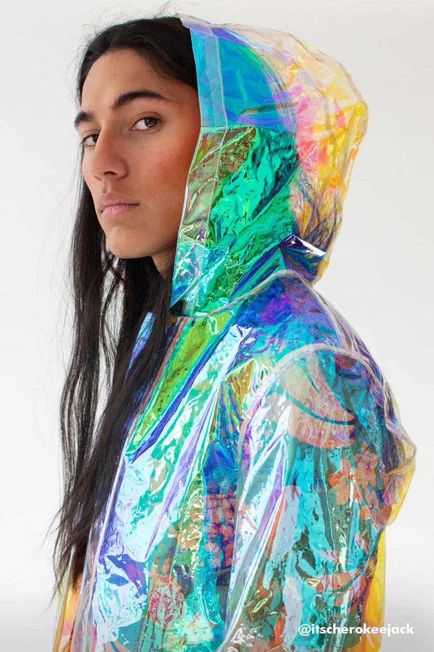 Rains holographic store overcoat