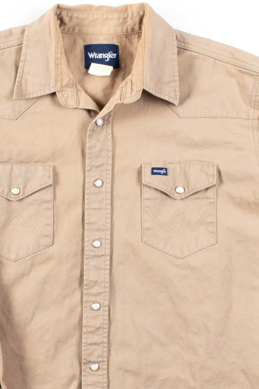 Khaki Wrangler Denim Work Shirt 1 